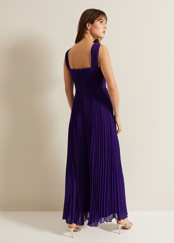 Phase Eight Lucia Pleated Bodice Jumpsuit Purple Canada | EFMKIT-486